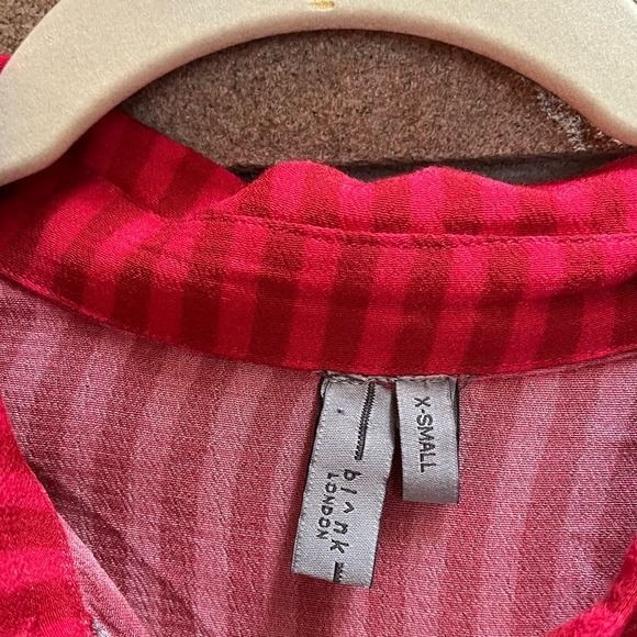 BL^NK LONDON Dress Red Floral Stripe CUDREY Anthropologie SZ XS - Picture 9 of 12